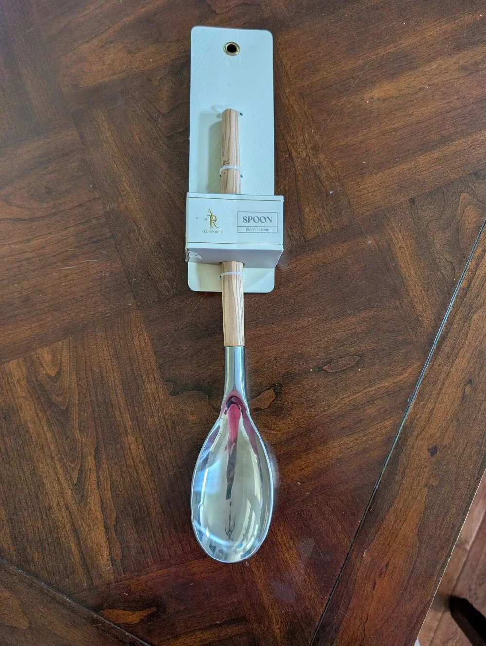 AR Artisan Row Olivewood & Stainless Steel Large Spoon NWT